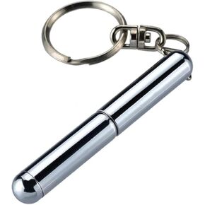Silver Retractable mini pen made of stainless steel Metal Tool Pen Retractable pocket pen keychain Dad gadgets, birthday, Christmas for Students, Office Staff, Construction Workers Ballpoint Pens