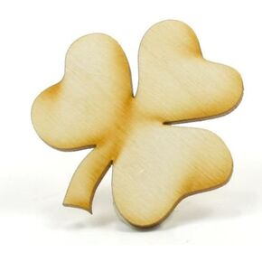 Mylittlewoodshop - Pkg of 12 - Shamrock - 1 inch by 1 inch with 3 Leaf and 1/8 inch Thick Unfinished Wood(LC-SHAM04-12)