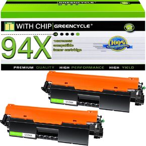 greencycle 94X High Yield Compatible Toner Cartridge Replacement for Hp 94X Black Toner Cartridge CF294X Work for Laser Jet Pro MFP M148dw M148fdw M118dw M118 M149fdw (2 Pack)