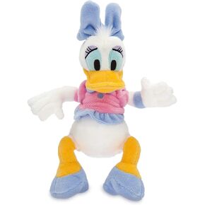 Disney Daisy Duck Plush - Mini Bean Bag - 9 Inches, Mickey and Friends, Iconic Cuddly Toy Character in Pink and Purple Dress with Embroidered Eyes, Suitable for All Ages
