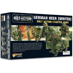 ألعاب Warlord Games German Heer (Winter) Starter Army - منمنمات بلاستيكية 28 ملم لحركة الترباس المصغرة تفصيلة للغاية في الحرب العالمية الثانية لصالح Wargaming على طاولة الجدول