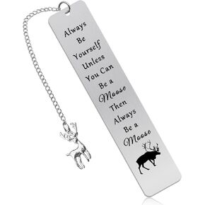 Animal Lover Gift Moose Gifts Bookmark Moose Lover Gifts Inspirational Bookmarks Back to School Gift Moose Lover Bookmarks Metal Bookmarks for Women Daughter Graduation Birthday Gift for Moose Lover