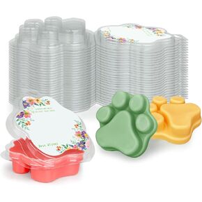 25 Packs Wax Melt Molds, Cat Claw Clear Empty Plastic Wax Melt Containers for Wickless Tarts Candles