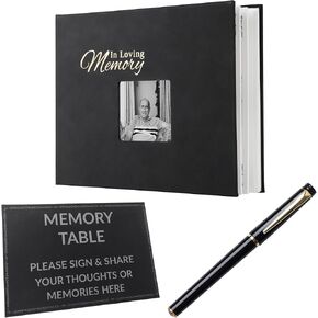 Funeral Guest Book for Memorial Service, 88 Pages Guest Books for The Celebration Life, Hardcover Guest Sign in Book, in Loving Memory Guestbook Condolence Book
