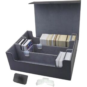 Card Deck Case for Trading Cards 1800+, Leather Magnetic Closure, Card Holder, Dividers, Spacers Trading Card Storage box fit for YuGioh, MTG, TCG and Sports Cards