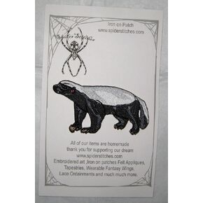 Honey Badger Mellivora Capensis Iron on Patch