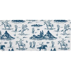 Western Cowboys Vintage Computer Mouse Mat Desk Pad Large Mouse Pad Keyboard Non-Slip Desk Mats for Work Game Home Office, 35.4 x 15.7 inch