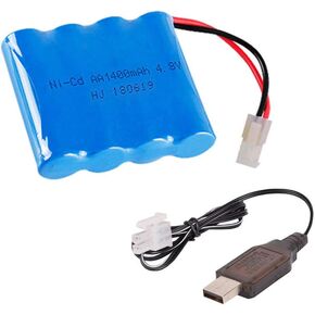 1400mAh 4.8v 5557 Connecter Battery NICD Battery AA X 4/5559 FOR RC TOY MISETHOLD Appliances Eduction مع كابل USB الشحن