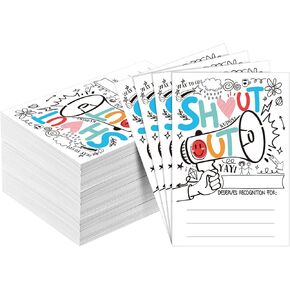 100 Pieces 4 x 6 Inches Shout out Cards Encourage Postcards Appreciation and Recognition Reward Cards for Employees Office Staff Public Service Recognition Week