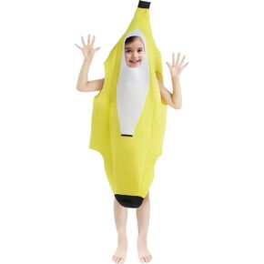 Kids Banana Costume for Boys Girls Halloween Banana Costume Cosplay Dress Up 5-10T