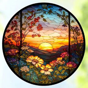 Stalente Diamond Painting Kits for Adults, 5D DIY Diamond Art Kits for Beginners Round Full Drill Diamond Painting for Home Wall Decoration Gift 12×12inch, Stained Glass Sunflower