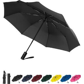 PokixyCompact Folding Umbrellas – Windproof, Lightweight, Automatic Open/Close, Durable Travel Umbrella for Rain & Sun, Strong Fiberglass Frame, Waterproof Canopy, Portable for Backpack & Purse