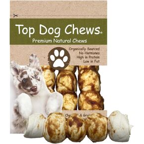 Top Dog Chews - Roasted Beef Cheek Rolls with Chicken Wrapped 10"-12" - 3 Pack