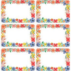 180 PCS Spring Name Tags Stickers, Spring Flowers Name Stickers Floral Frame Name Tags Labels Stickers for Kids Teacher Classroom Office Students Cubby Locker Clothes Party, 2x3 inch