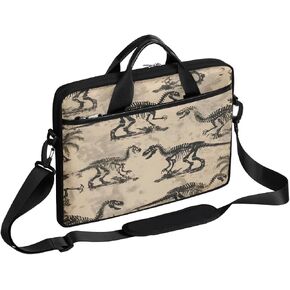 Cool Dinosaur Skeleton Laptop Sleeve Case 13-14 inch Laptop Bag Handbag Waterproof Messenger Shoulder Bag Computer Carrying Bag