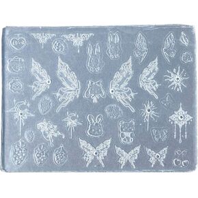 appuivbt Nail Art Resin Casting Mold Nail Silicone Mold Nail Stencils Carving Templates for DIY Nail Art Decorations