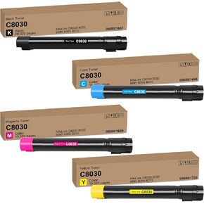 C8030 Toner Cartridge Replacement for Xerox 006R01697 006R01698 006R01699 006R01700 Toner for AltaLink C8030 C8035 C8045 C8055 C8070 Printer, (1x Black 1x Cyan 1x Magenta 1x Yellow)