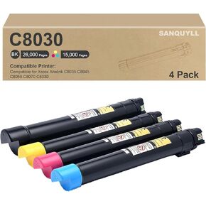 C8030 Toner Cartridge Compatible for Xerox Altalink C8030 C8035 C8045 C8055 C8070 Toner Cartridge for 006R01697 006R01698 006R01699 006R01700 Toner Cartridge (Black Cyan Magenta Yellow)