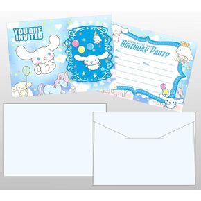12 pcs Cinnamoroll Dog birthday party envelope invitation letter, boy and girl birthday invitation letter, party decoration.