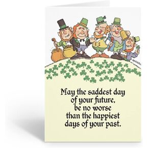 Stonehouse Collection Assorted St. Patrick's Day Card - 12 Funny St Patrcks Day Cards & Envelopes - USA Made-4 Funny Designs(Assorted)