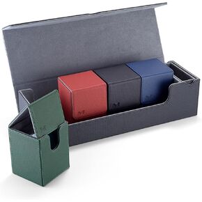 Deck Box compatible with MTG Cards, Trading Card Case with 2 Dividers per Holder, Large Size for 100+ Cards (Elementals-5-IN-1)