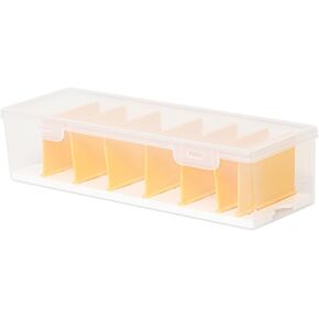 2 Pack Card Game Organizer with 7 Removable Dividers, Plastic Card Case for Trading Card Holds 700+Card, Clear Storage Case for Cable/Shot Glass/Photo