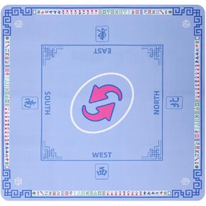 Mahjong Mat for Table ، 31.5 × 31.5 بوصة مربعة ، أزرق ، البالغين 36+ ، ملحق ألعاب الطاولة