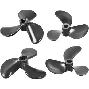 MECCANIXITY 2pcs RC Boat Propeller 5mm Shaft 3 Vanes 52mm 1.4 P CW and 2pcs 5mm Shaft 3 Vanes 52mm 1.4 P CCW Fan Shape Plastic Rotating Propeller Props