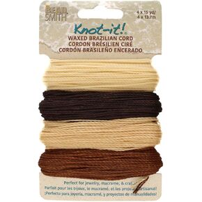 The Beadsmith Knot It Waxed Polyester Cord – Lavender Fields – 1mm Diameter – 4 Cords, 15 Yards Each – Make Jewelry, Macrame, Friendship Bracelets and DIY Crafts
