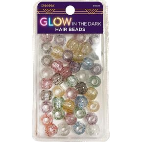 DONNA 40PCS BEADS GLOW in The DARK HAIR BEADS for HAIR JEWELRY MAKING KIT DIY HAIR BRAIDING BRACELET ORNAMENTS CRAFTS