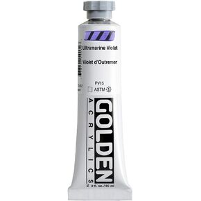 Heavy Body Acrylics by GOLDEN, Ultramarine Violet, 2 fl. oz. Tube, Professional Acrylic Paint, Transparent