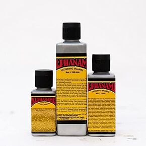 Alphanamel Metallic Enamel Paint, 2 Colors, Multiple Sizes, Professional Striping/Lettering Paint (METALLIC SILVER 2.5 oz)