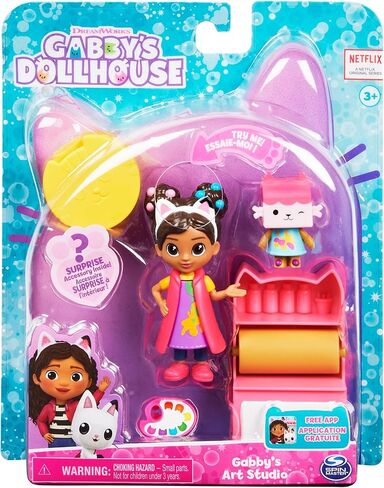 Gabby’s Dollhouse, Art Studio Set with 2 Toy Figures, 2 Accessories, Delivery and Furniture Piece, Kids Toys for Ages 3 and up in Saudi Arabia