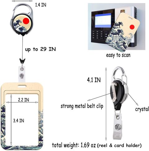 Cute Retractable Reel with Vertical ID Holder Cats Badge Reel Clip and Badge Holder for Keys & ID Badge for Women Girls Nurses Kids Teachers Work Staff Reel Carabiner Clip Heavy Duty(Books) in Kuwait