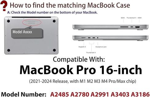 ueswill [حالة غير مرئية فائقة الرقيقة] لعام 2024 2023 2022 2021 MacBook Pro 16 بوصة مع M4 M3 M2 M1 Pro Max Chip ، غطاء قشرة صلبة شفافة متميزة ، فضاء رمادي. in Kuwait