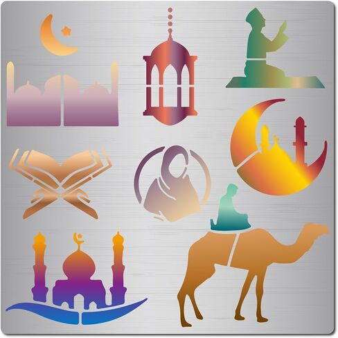 GORGECRAFT 6.3 Inch 7 Styles Cross Metal Stencil Christian Metal Template Stainless Steel Journal Planner Stencils for Wood Burning Drawing Carving Pyrography Painting on Wood Crafting in Saudi Arabia