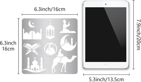 GORGECRAFT 6.3 Inch 7 Styles Cross Metal Stencil Christian Metal Template Stainless Steel Journal Planner Stencils for Wood Burning Drawing Carving Pyrography Painting on Wood Crafting in Saudi Arabia