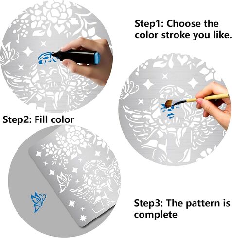 GORGECRAFT 6.3 Inch 7 Styles Cross Metal Stencil Christian Metal Template Stainless Steel Journal Planner Stencils for Wood Burning Drawing Carving Pyrography Painting on Wood Crafting in Saudi Arabia