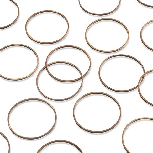 Fashewelry 50pcs Brass Circle Open Bezel Charms Connectors 25mm bronze bronze rollow rolling interning rains for dangl in Kuwait