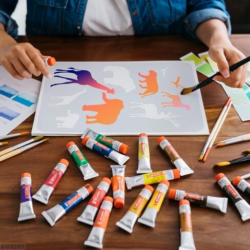 12Pcs Drawing Stencils for Painting on Wood - Large Stencils for Painting on Wood,Canvas, Scrapbook Supplies Wall Art | Drawing Templates Animal Canvas in Kuwait