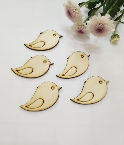 50pcs Mini Wooden Bird Shapes, DIY Wood Birds Blank for Art Projects Craft Decoration Gift Decoupage Ornament Craft Supply Unpainted (1'') in Kuwait