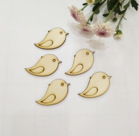 50pcs Mini Wooden Bird Shapes, DIY Wood Birds Blank for Art Projects Craft Decoration Gift Decoupage Ornament Craft Supply Unpainted (1'') in Kuwait