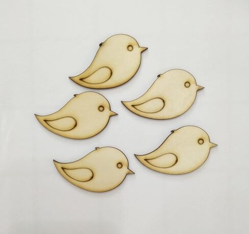50pcs Mini Wooden Bird Shapes, DIY Wood Birds Blank for Art Projects Craft Decoration Gift Decoupage Ornament Craft Supply Unpainted (1'') in Kuwait