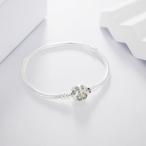 KEQ 925 Sterling Silver Charm Bracelet for Pandora Charms Snake Chain Bracelet Fit Any Charm Gift for Women in Kuwait