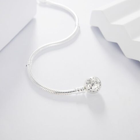 KEQ 925 Sterling Silver Charm Bracelet for Pandora Charms Snake Chain Bracelet Fit Any Charm Gift for Women in Kuwait