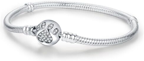 KEQ 925 Sterling Silver Charm Bracelet for Pandora Charms Snake Chain Bracelet Fit Any Charm Gift for Women in Kuwait