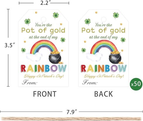 50pcs St. Patrick's Day Appreciation Gift Tags, Lucky to Work with You Tags for Office Coworker Staff Manager and Boss (St. Patrick's hat) in Kuwait