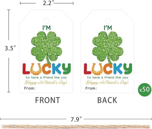 50pcs St. Patrick's Day Appreciation Gift Tags, Lucky to Work with You Tags for Office Coworker Staff Manager and Boss (St. Patrick's hat) in Kuwait