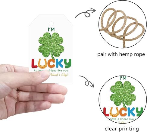 50pcs St. Patrick's Day Appreciation Gift Tags, Lucky to Work with You Tags for Office Coworker Staff Manager and Boss (St. Patrick's hat) in Kuwait