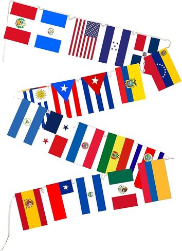 Heritage Hispanic Month 21 Countries String Flags Assorted Spanish Speaking String Bunting Banners for National Hispanic Events Celebration Party Decoration Sports Bars in Saudi Arabia